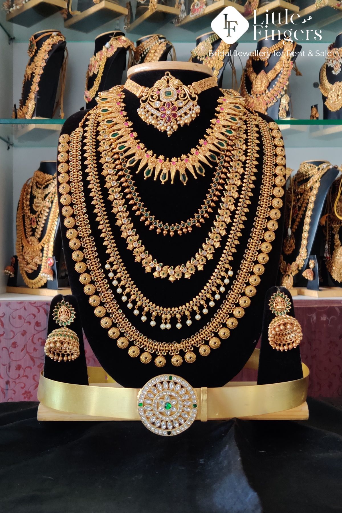 Multi Layer Bridal Jewellery For Rent Online - Little Fingers India